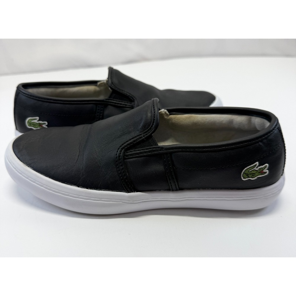 Lacoste Tatalya 119 2 P CFA Womens US 5.5 Sneakers Black Leather Slip On Shoes